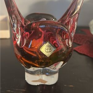 Murano Red and Orange Glass Sculpture